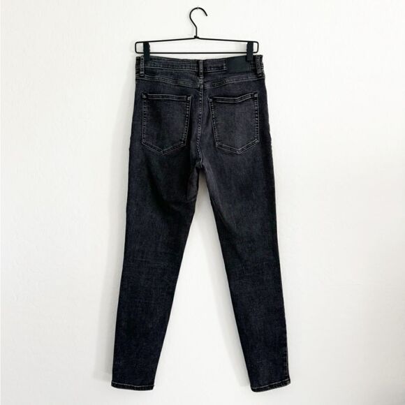 Everlane The Authentic Stretch High-Rise Skinny Button Fly size 30 ankle black - Picture 4 of 13
